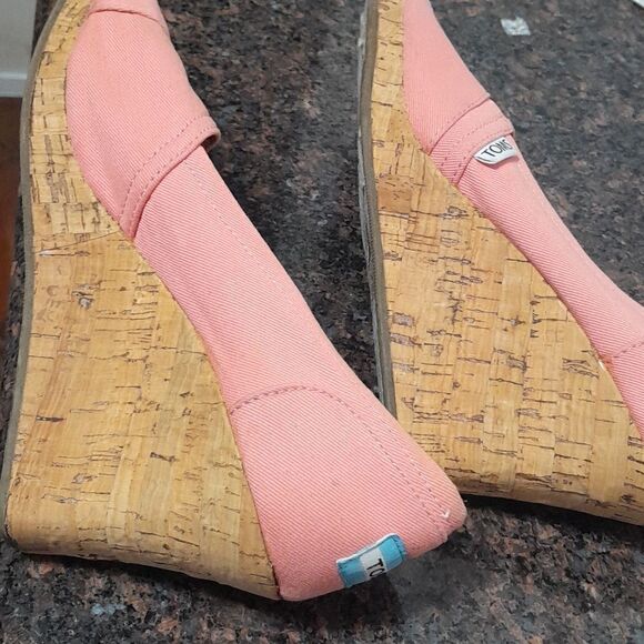 Tom's Cork Wedge Slip Ons...Size 8...EUC - Picture 3 of 7